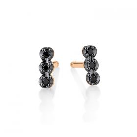 Boucles d'oreilles Ginette NY Black Diams Strip Studs Or Rose
