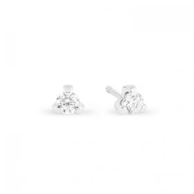 Boucles d'oreilles Ginette NY Be Mine Maria White Mini Diamond Studs Or Blanc