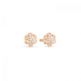 Boucles d'oreilles Ginette NY Be Mine Lotus Mini Diamond Studs Or Rose