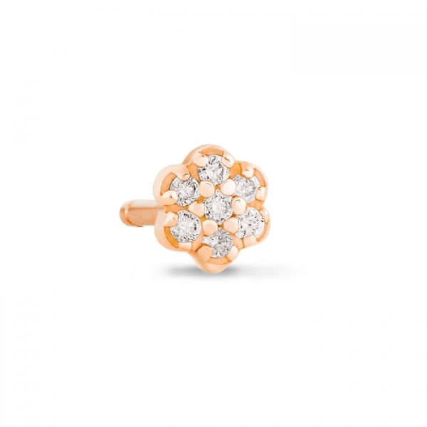 Boucles d'oreilles Ginette NY Be Mine Lotus Mini Diamond Studs Or Rose