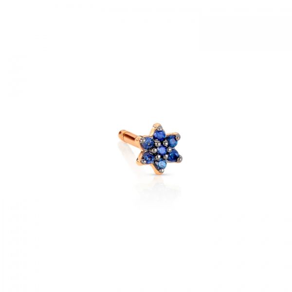 Boucle d'oreille Ginette NY Solo Mini Sapphire Star Stud Or Rose