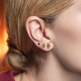 Boucle d'oreille Ginette NY Solo Mini Sapphire Star Stud Or Rose