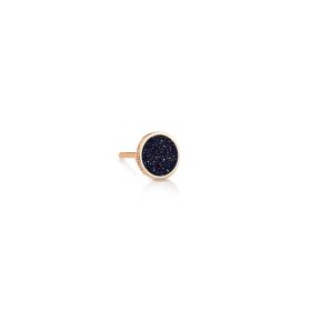 Boucle d'oreille Ginette NY Solo Ever Blue Sandstone Disc Stud Or Rose
