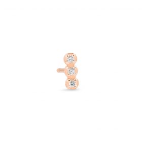 Boucle d'oreille Ginette NY Solo Diamond Strip Stud Or Rose
