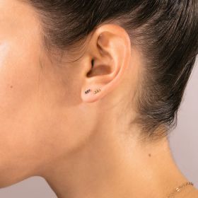 Boucle d'oreille Ginette NY Solo Diamond Strip Stud Or Rose