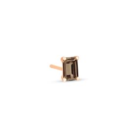 Boucle d'oreille Ginette NY Solo Cocktail Smoky Quartz Stud Or Rose