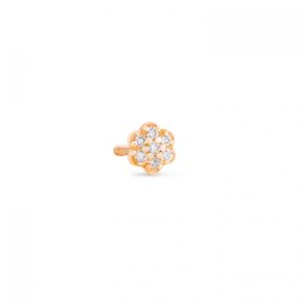 Boucle d'oreille Ginette NY Be Mine Lotus Solo Mini Diamond Stud Or Rose