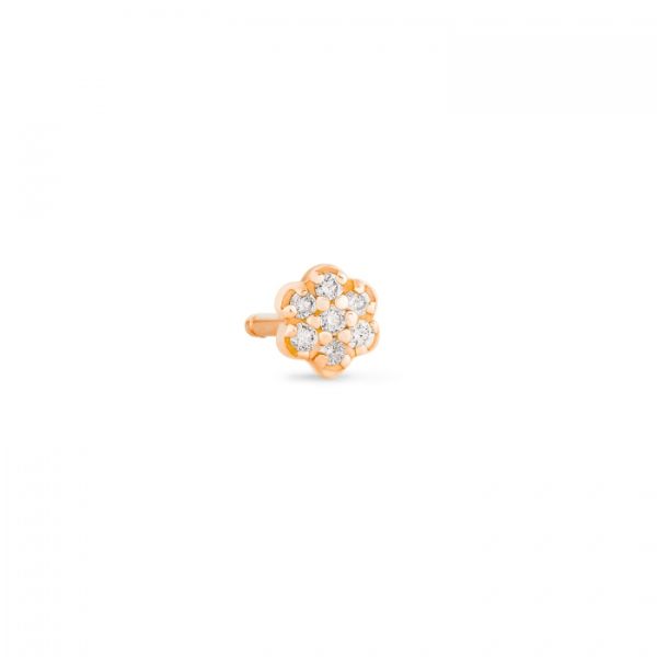 Boucle d'oreille Ginette NY Be Mine Lotus Solo Mini Diamond Stud Or Rose