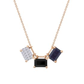 Collier Ginette NY 3 Mini Midnight On Chain Or Rose