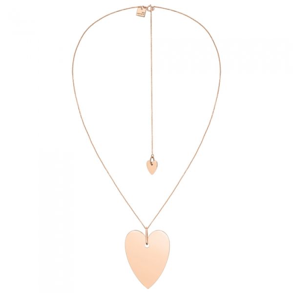 Collier Ginette NY Angèle Jumbo Heart On Chain Or Rose