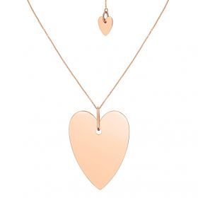 Collier Ginette NY Angèle Jumbo Heart On Chain Or Rose