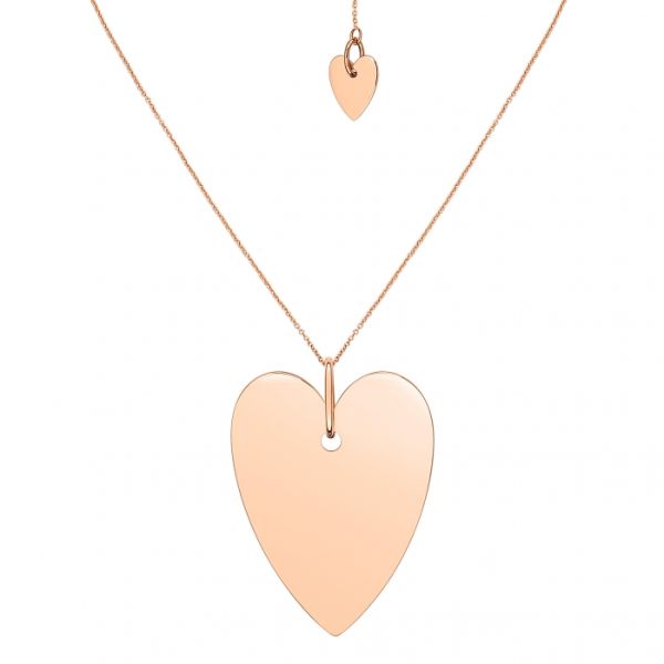 Collier Ginette NY Angèle Jumbo Heart On Chain Or Rose