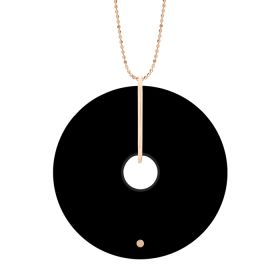 Collier Ginette NY Donut Onyx On Chain Or Rose