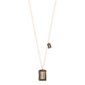 Collier Ginette NY Duo Cocktail Smoky Quartz Necklace Or Rose