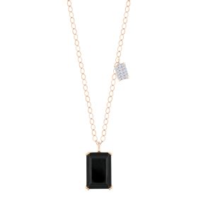 Collier Ginette NY Duo Midnight Diamond & Onyx Necklace Or Rose