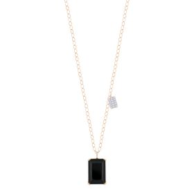 Collier Ginette NY Duo Midnight Diamond & Onyx Necklace Or Rose