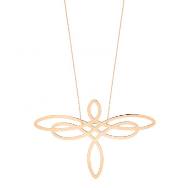 Collier Ginette NY Jumbo Dragonfly Or Rose
