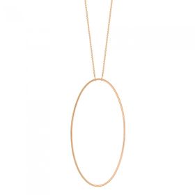 Collier Ginette NY Jumbo Ellipse Necklace Or Rose