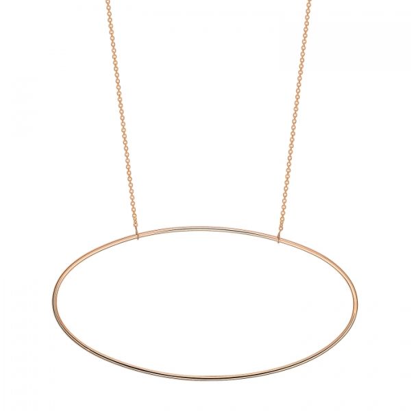 Collier Ginette NY Jumbo Ellipse Necklace Or Rose