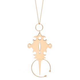 Collier Ginette NY Jumbo Tanger On Chain Or Rose