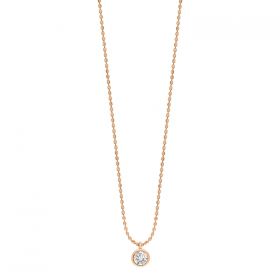 Collier Ginette NY Lonely Diamond On Chain Or Rose