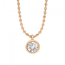 Collier Ginette NY Lonely Diamond On Chain Or Rose