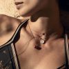 Collier Ginette NY Maria Mini Single Coral Bead On Chain Or Rose