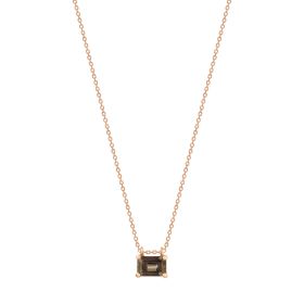 Collier Ginette NY Mini Cocktail Smoky Quartz On Chain Or Rose