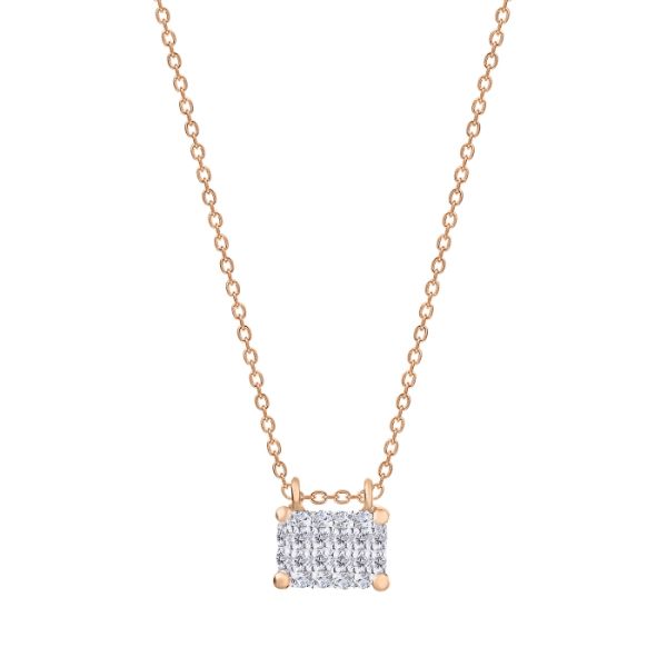 Collier Ginette NY Mini Diamond Midnight On Chain Or Rose
