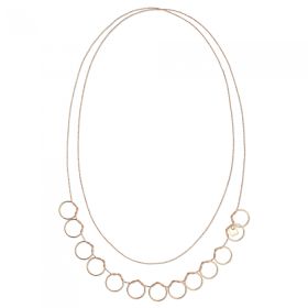 Collier Ginette NY Thirteen Circles Sautoir Or Rose