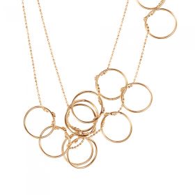 Collier Ginette NY Thirteen Circles Sautoir Or Rose
