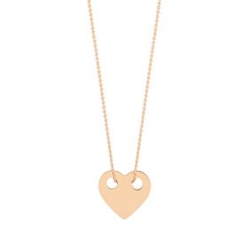 Collier Ginette NY Mini Heart On Chain Or Rose