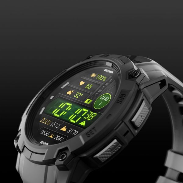 Montre Garmin Instinct 3 - 50mm AMOLED Tactical Noir Bracelet Silicone Noir