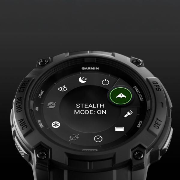 Montre Garmin Instinct 3 - 50mm AMOLED Tactical Noir Bracelet Silicone Noir