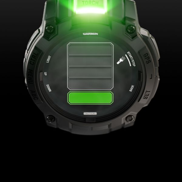 Montre Garmin Instinct 3 - 50mm AMOLED Tactical Noir Bracelet Silicone Noir