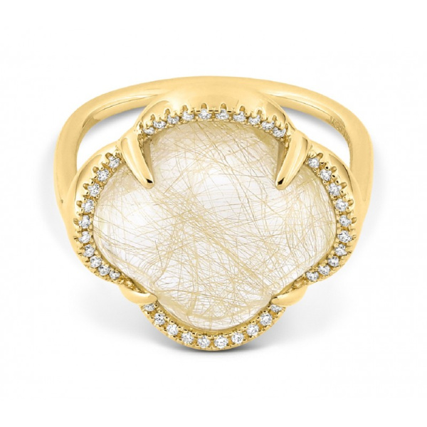 Bague Morganne Bello Quartz Rutile Diamants Or Jaune