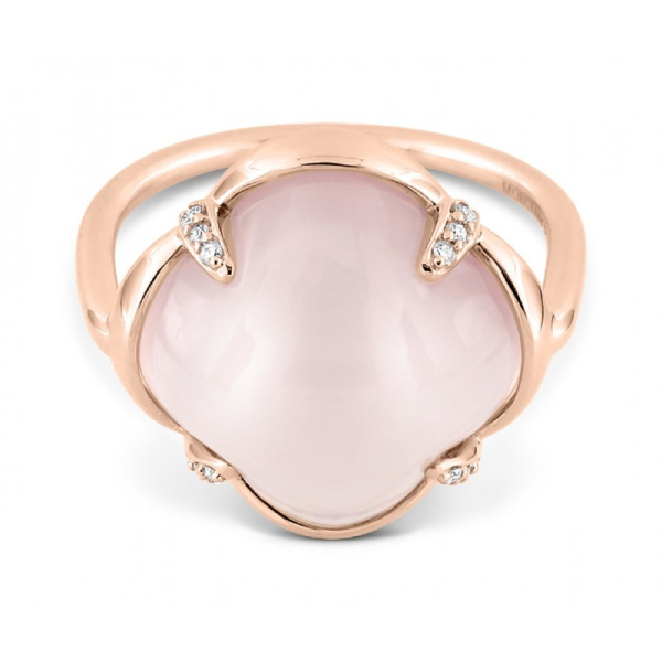 Bague Morganne Bello Quartz Rose Diamants Or Rose