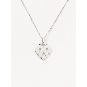 Pendentif Poiray Cœur Entrelacé Or Blanc Petit modèle