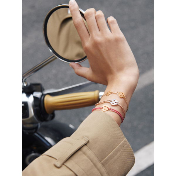 Bracelets composés (cordon) Poiray Cœur Entrelacé Or Rose