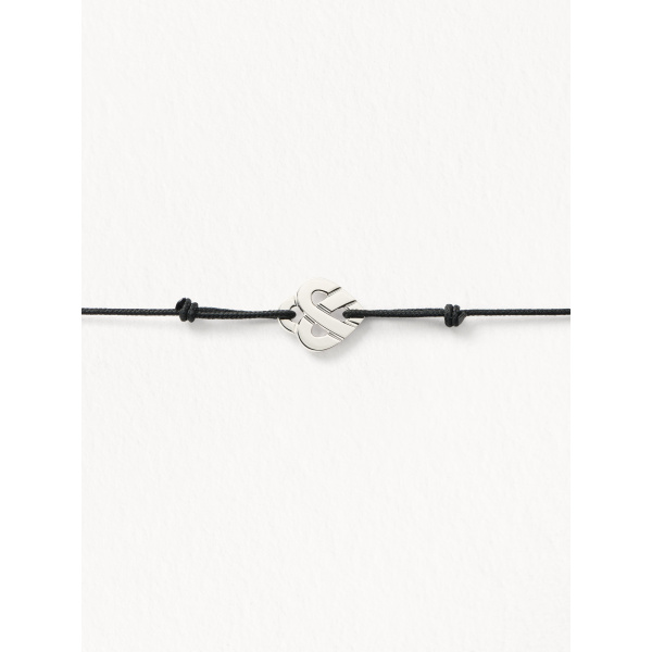 Bracelets composés (cordon) Poiray Cœur Entrelacé Or Blanc