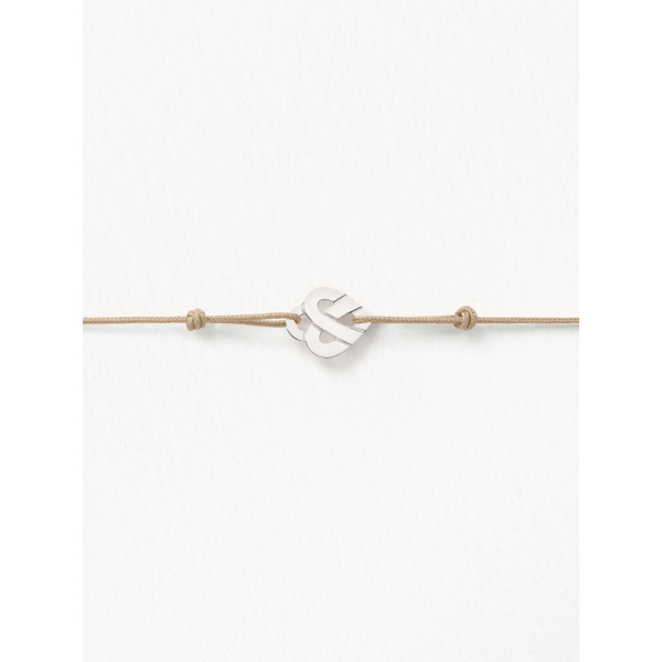 Bracelets composés (cordon) Poiray Cœur Entrelacé Or Blanc