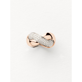 Bague Poiray Tresse Or Blanc Diamants Grand modèle