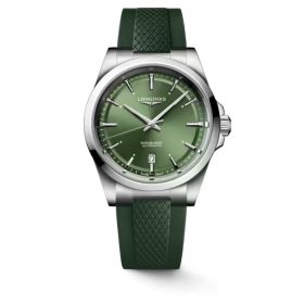 MontreLongines Conquest Cadran Vert Bracelet caoutchouc 41 mm