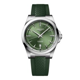 MontreLongines Conquest Cadran Vert Bracelet caoutchouc 41 mm