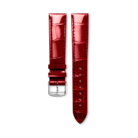 Bracelet Longines Alligator Rouge Brillant 16 mm