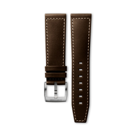 Bracelet Longines Cuir Brun Foncé Semi Mat 22 mm