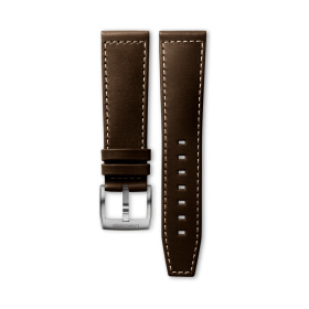 Bracelet Longines Cuir Brun Foncé Semi Mat 22 mm