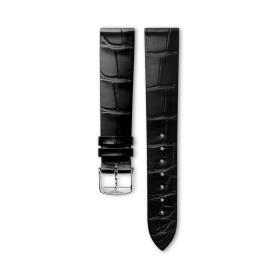 Bracelet Longines Alligator Noir Semi-Mat 16 mm