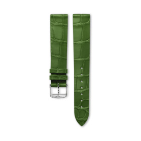 Semi Matt Green Alligator Strap 16 mm
