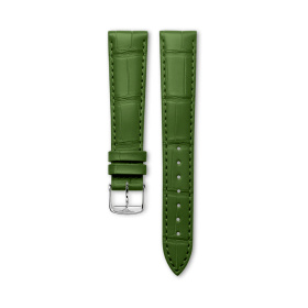 Semi Matt Green Alligator Strap 17 mm
